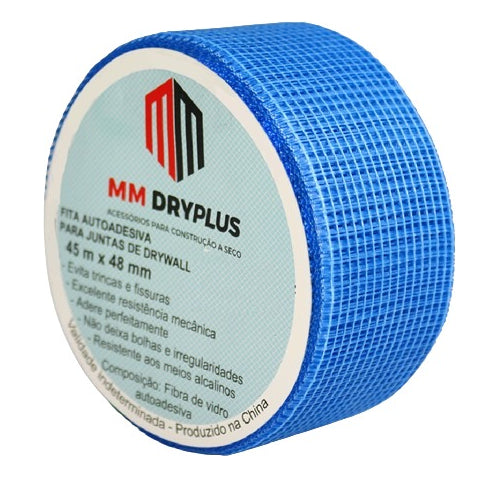 Fita Telada Azul Autoadesiva Para Gesso Drywall 45m X 48mm