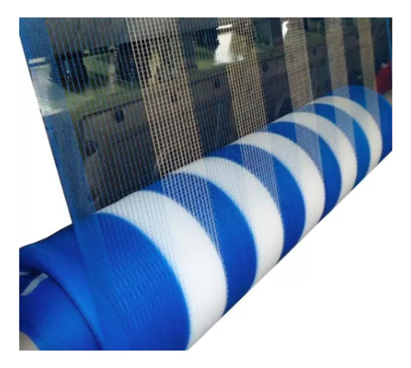 Tela Plástica Tapume Branca e Azul 50x1,20m