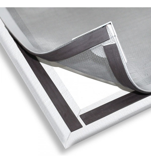 Tela Mosquiteira Magnética Janela (Moldura Branca) - Kit  90x90cm